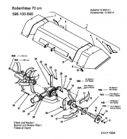 Ersatzteile Zubehör Einachser Bodenfräse 70 cm für G 900 H Typ: 596-100-690  (2005) Getriebe, Hacksterne