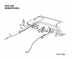 Ersatzteile MTD Benzin Rasenmäher ohne Antrieb 430 A Typ: 902B437A001  (1995) Holm 