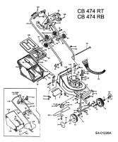 Ersatzteile MTD Benzin Rasenmäher mit Antrieb CB 474 RB Typ: 901B467A004  (1994) Grundgerät 