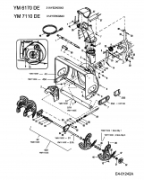 Ersatzteile Yard-Man Schneefräsen YM 7110 DE Typ: 31AY5RKG643  (2005) Fräsgehäuse, Schnecke, Schneckengetriebe