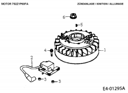 Ersatzteile MTD-Motoren Vertikal 1P60FA Typ: 752Z1P60FA  (2005) Schwungrad