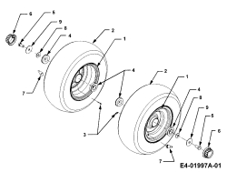 Cub Cadet Ersatzteile Gartentraktoren HDS 3235 14A-676-100  (1998) Räder vorne 16x7.5