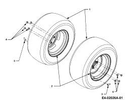 Cub Cadet Ersatzteile Gartentraktoren HDS 3200 14A-652-603  (2002) Räder hinten 24x10.5