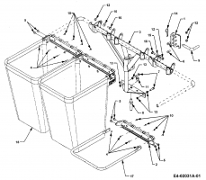Ersatzteile Zubehör Garten- und Rasentraktoren Grasfangeinrichtung für CC 3000 SD Serie mit Mähwerk 44/112cm Typ: 190-212-100  (2001) Grasfangkorb