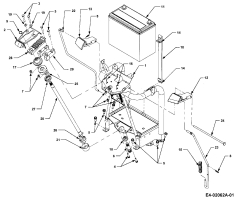 Cub Cadet Ersatzteile Gartentraktoren HDS 3185 14A-665-100  (1998) Batterie, Lenksäule