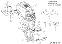 Cub Cadet Ersatzteile Gartentraktoren GT 1223 14AP13CP603  (2005) Motorhaube C-Style ab 03.02.2005
