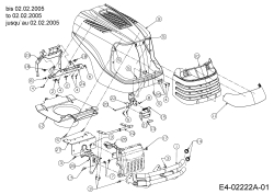 Cub Cadet Ersatzteile Gartentraktoren GT 1223 14AP13CP603  (2005) Motorhaube C-Style bis 02.02.2005
