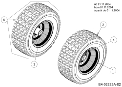 Cub Cadet Ersatzteile Gartentraktoren GT 1223 14AP13CP603  (2005) Räder vorne 16x7.5 ab 01.11.2004