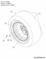Ersatzteile Yard-Man Gartentraktoren AH 8220 Typ: 14BU804H643  (2004) Räder hinten 23x10.5 ab 01.11.2004