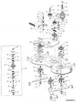 Ersatzteile Zubehör Garten- und Rasentraktoren Mähwerke für 2000 SD Serie, Mähwerk 46/117cm Typ: 190-300-603  (2002) Keilriemen, Messer, Messerspindel