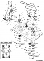 Ersatzteile Zubehör Garten- und Rasentraktoren Mähwerke für 2000 SD Serie, Mähwerk 44/112cm Typ: 190-208-603  (2009) Keilriemen, Messer, Messerspindel