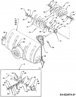 Ersatzteile Zubehör Garten- und Rasentraktoren Schneefräsen für CC 2000 SD Serie Typ: 190-341-100  (2001) Fräsgehäuse, Schnecke, Schneckengetriebe