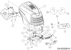 Cub Cadet Ersatzteile Rasentraktoren CC 1020 13AE11CG603  (2005) Motorhaube C-Style