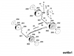 Ersatzteile WOLF-Garten Elektro Rasenmäher ohne Antrieb Esprit 46 E Typ: 4620680 Serie A  (2003) Höhenverstellung, Räder 
