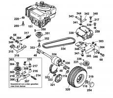 Ersatzteile WOLF-Garten Scooter SV 4 Typ: 6155000 Serie B  (2001) Differential, Fahrantrieb, Motor 