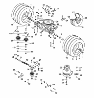 Ersatzteile WOLF-Garten Rasentraktor Trac OHV 6 Typ: 6200000 Serie B  (2003) Elektromagnetkupplung, Fahrantrieb, Räder hinten 