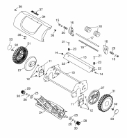 Ersatzteile WOLF-Garten Spindelmäher TC 32 S Typ: 3625000 Serie A  (2004) Messerwalze, Räder, Spindelgehäuse 