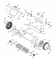 Ersatzteile WOLF-Garten Spindelmäher TC 38 S Typ: 3626000 Serie A  (2004) Messerwalze, Räder, Spindelgehäuse 