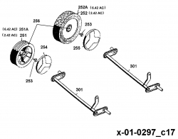 Ersatzteile WOLF-Garten Akku Rasenmäher ohne Antrieb 2.42 AC Typ: 4942000 Serie B  (1997) Achsen, Räder 