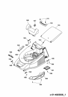 Ersatzteile WOLF-Garten Benzin Rasenmäher mit Antrieb Esprit 46 BA Typ: 4605000 Serie F  (2005) Mähwerksgehäuse 