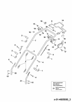 Ersatzteile WOLF-Garten Benzin Rasenmäher mit Antrieb Esprit 46 BA Typ: 4605000 Serie F  (2005) Holm 