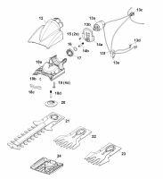 Ersatzteile WOLF-Garten Akku Schere Accu BS 60 Typ: 7087002 Serie A  (2003) Drehkopf, Ladegerät, Messer 