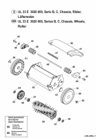 Ersatzteile WOLF-Garten Rasenlüfter UL 33 E Typ: 3620003 Serie B, C  (2003) Messerwalze, Räder 