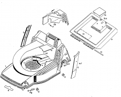 Ersatzteile WOLF-Garten Elektro Rasenmäher mit Antrieb 6.42 EA Typ: 4925080 Serie E  (1998) Heckklappe, Mähwerksgehäuse 